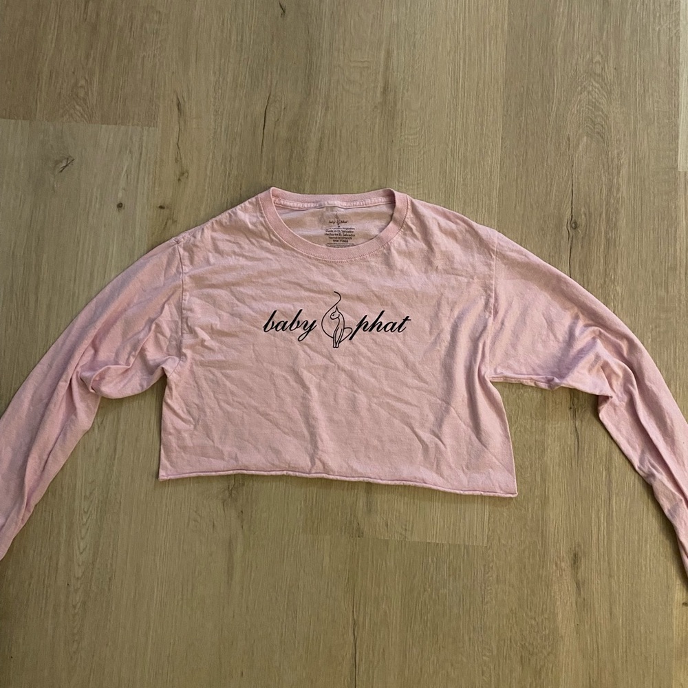 Baby Phat Pink Long Sleeve Crop Top